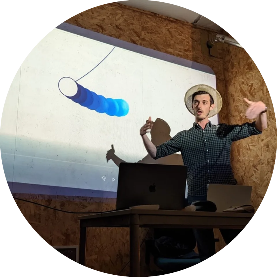 Sebastien Lavoie giving a presentation
