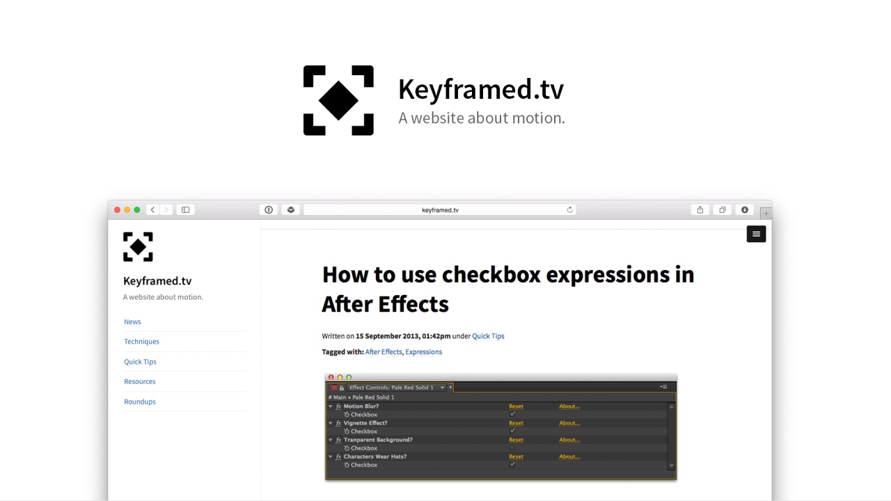 Image of project Keyframed.tv, a website about motion